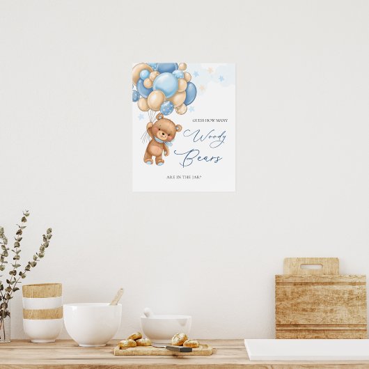 クマの風船は壺の中にクマが何頭いるか推測する ポスター (キッチン)