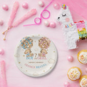 クマの風船ピンクブルーボーホジェンダーの表示 ペーパープレート (パーティー)