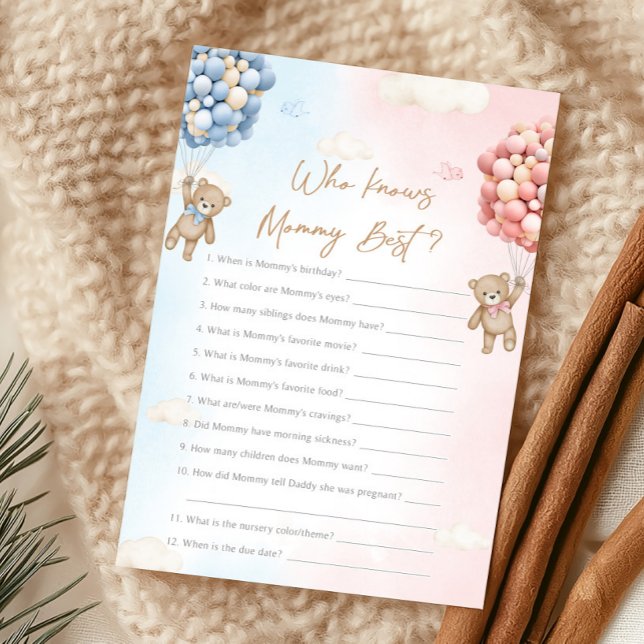 クマの風船性別発表「誰が知っている？」ゲーム (Bear Gender Reveal Game)