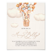 クマの風船 – ママの腹の大きさ – サイン (正面)