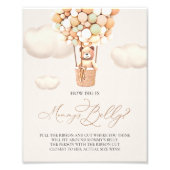 クマの風船 – ママの腹の大きさ – サイン (正面)