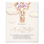 クマの風船 – ママの腹の大きさ – サイン (正面)