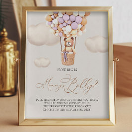 クマの風船 – ママの腹の大きさ – サイン