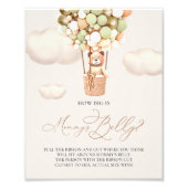 クマの風船 – ママの腹の大きさ – サイン (正面)