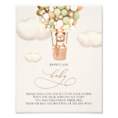 クマの風船 – 言わないベビー – サイン (正面)