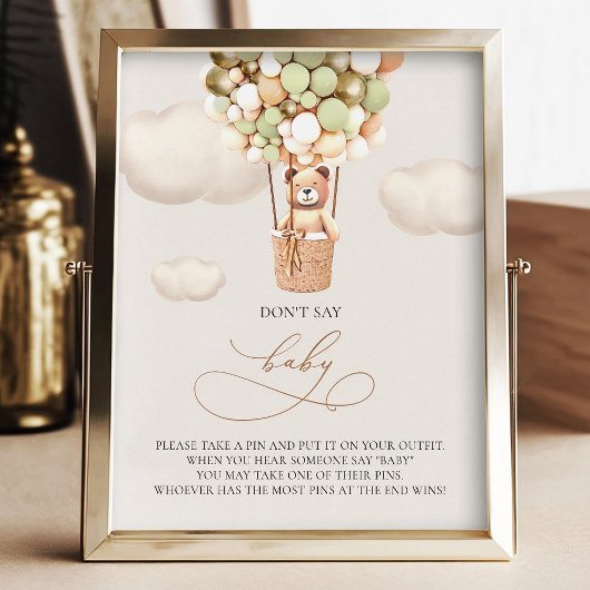 クマの風船 – 言わないベビー – サイン