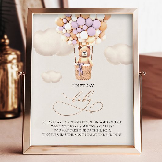 クマの風船 – 言わないベビー – サイン