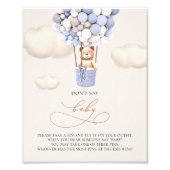 クマの風船 – 言わないベビー – サイン (正面)