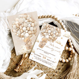 クマの風船bearly待機ニュートラルベビーシャワー 招待状