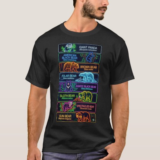 クマの8種族 Tシャツ (正面)