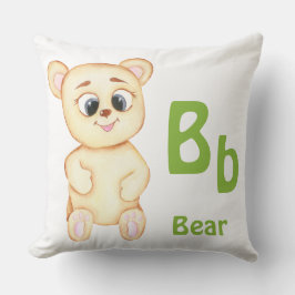 クマのABCパーソナライズ:手紙B - 名前を追加 クッション