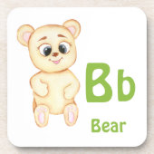 クマのABCパーソナライズ：手紙B - 名前を追加 コースター (正面)