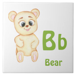 クマのABCパーソナライズ：手紙B - 名前を追加 タイル