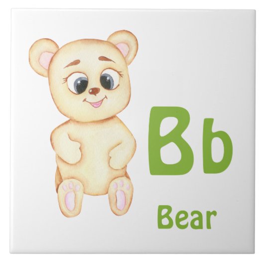 クマのABCパーソナライズ：手紙B - 名前を追加 タイル (正面)