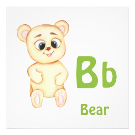 クマのABCパーソナライズ:手紙B - 名前を追加 フォトプリント