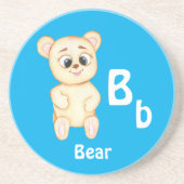 クマのABCパーソナライズ:文字B - お名前を追加 コースター (正面)