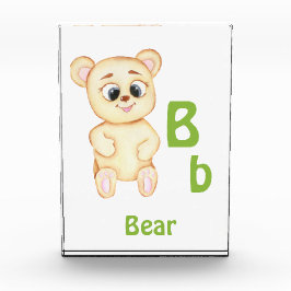 クマのABCパーソナライズ:文字B - お名前を追加 フォトブロック