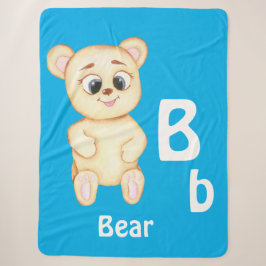 クマのABCパーソナライズ: 文字B - 名前を追加 シェルパブランケット