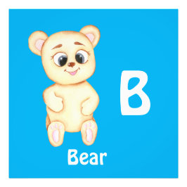 クマのABCパーソナライズ:文字B - 名前を追加 フォトプリント