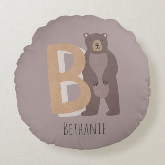 クマのB ラウンドクッション (正面)