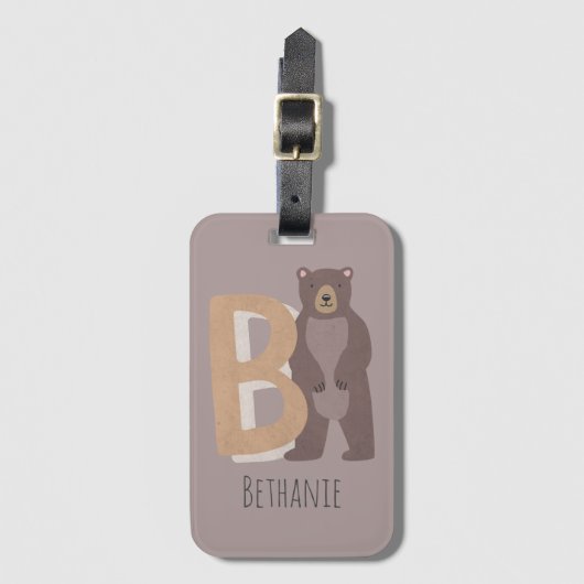 クマのB ラゲッジタグ (正面縦)