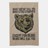 クマはあなたを殺す – おもしろいノベルティ キッチンタオル (縦)