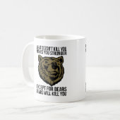 クマはあなたを殺す – おもしろいノベルティ コーヒーマグカップ (正面左)
