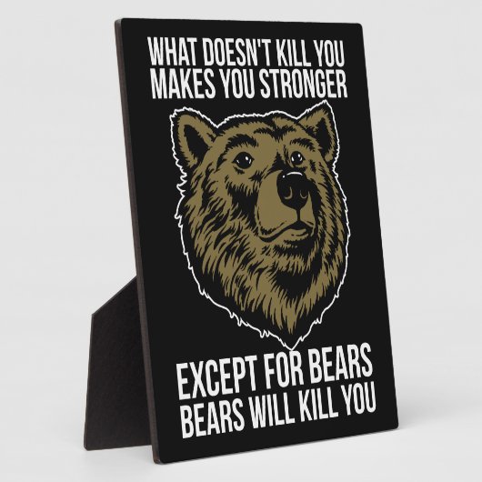 クマはあなたを殺す – おもしろいノベルティ フォトプラーク (側面)