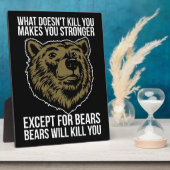 クマはあなたを殺す – おもしろいノベルティ フォトプラーク (側面)