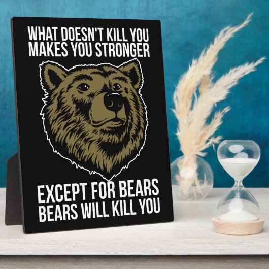 クマはあなたを殺す – おもしろいノベルティ フォトプラーク (側面)