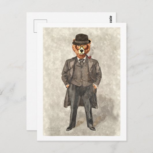 クマはおもしろいスーツを着て ポストカード (正面/裏面)