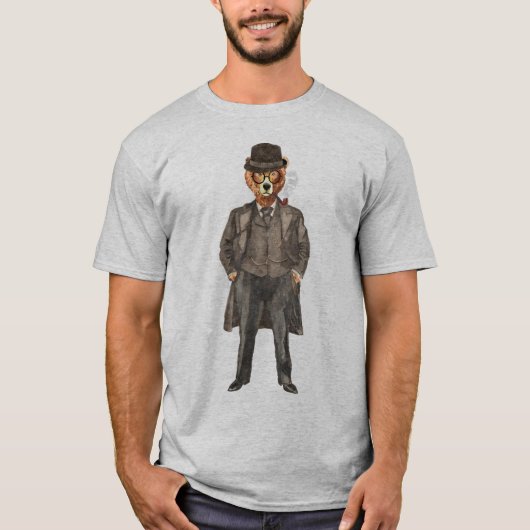 クマはおもしろいスーツを着て Tシャツ (正面)