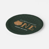 クマはワンパインアニマルファースト誕生日 ペーパープレート (アングル)