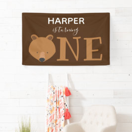 クマは一つの動物の最初の誕生日 横断幕