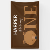 クマは一つの動物の最初の誕生日 横断幕 (縦)