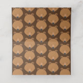 クマは一茶色の動物第一誕生日 プレイスカード (内部開封)