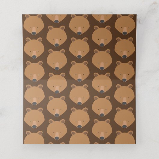 クマは一茶色の動物第一誕生日 プレイスカード (内部開封)