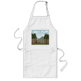 クマは冬の睡眠から目覚める ロングエプロン