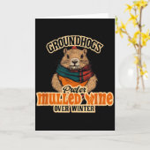クマは冬よりもスパイシーワインを好む カード (黄色い花)
