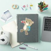 クマは学校に行く、かわいいクマ、バックパック、鉛筆 シール (iPadカバー)