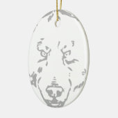 クマは茶色の動物の森の木の葉 セラミックオーナメント (左)