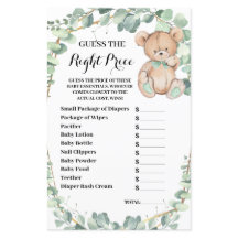 クマは適切な価格ベビーシャワーゲームカードF