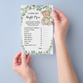 クマは適切な価格ベビーシャワーゲームカードF チラシ (ハンドル)