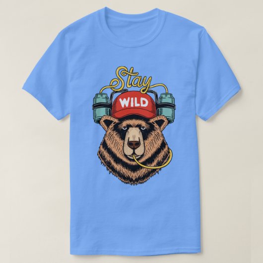 クマは野生のままである Tシャツ (デザイン正面)