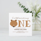 クマは銀の動物最初の誕生日 招待状 (スタンド正面)