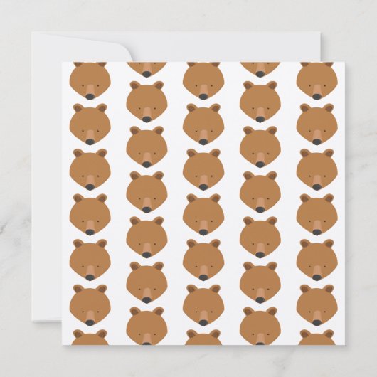 クマは銀の動物最初の誕生日 招待状 (裏面)