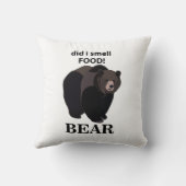 クマは食べ物のクマの匂いをおもしろい嗅いだ クッション (裏面)