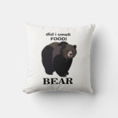 クマは食べ物のクマの匂いをおもしろい嗅いだ クッション (正面)