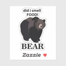 クマは食べ物のクマの匂いをおもしろい嗅いだ シール