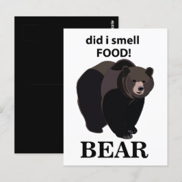 クマは食べ物のクマの匂いをおもしろい嗅いだ ポストカード